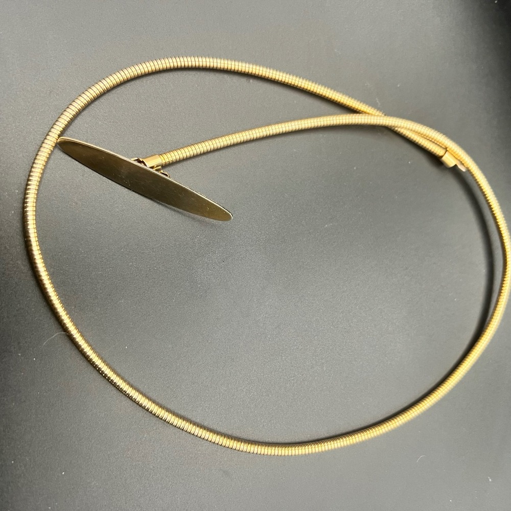 Vintage Gold Snake Chain Stretch Belt S/M Gold EXC - Picture 1 of 5